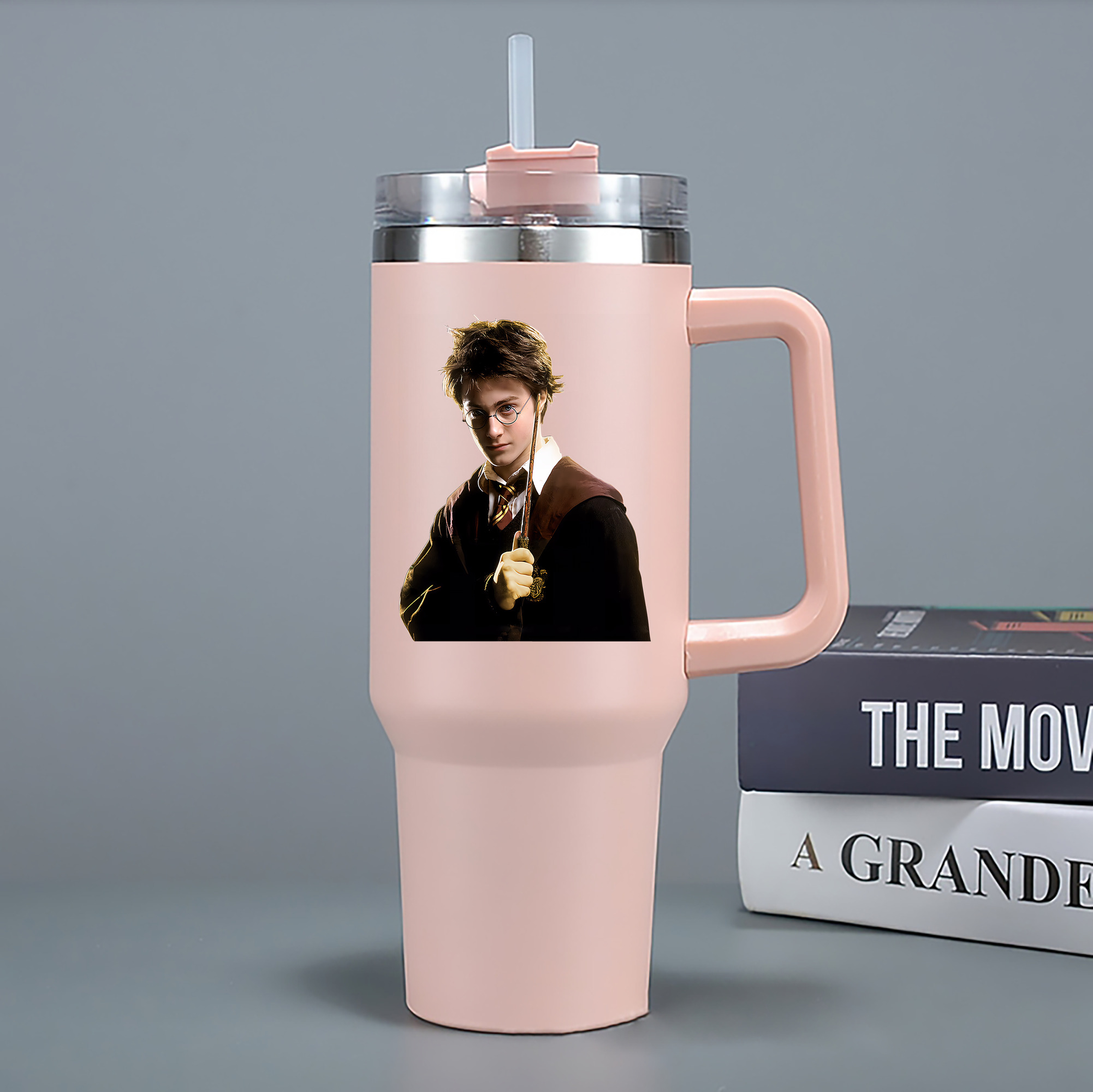 （画像用） Harry Potter ハリー・ポッターシリーズ 1200mL車用タンブラー - クリスタルステッカー（プラスチックストロー付き）